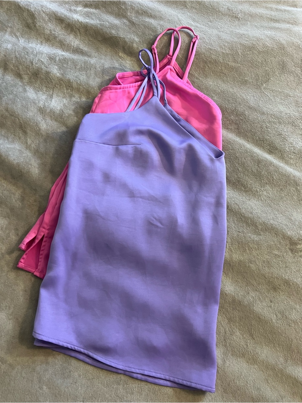 a new day 2 silk camisole tops (pink and lavender)